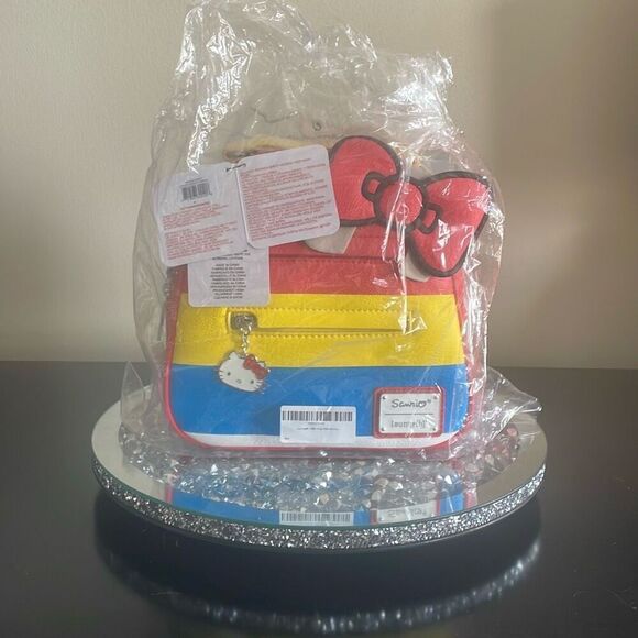 Loungefly Other - Loungefly Hello Kitty 45th Anniversary Stripes Convertible Mini Backpack kid new